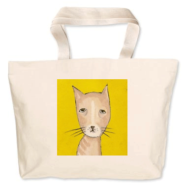 Painting by Lizzie on a canvas bag